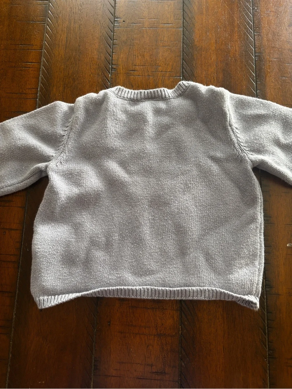 Blue Gray Knit Baby Sweater & Pants Set with Black Bow